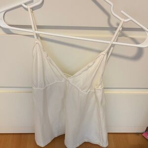 Brandy Melville White V-Neck Spaghetti Strap Cami